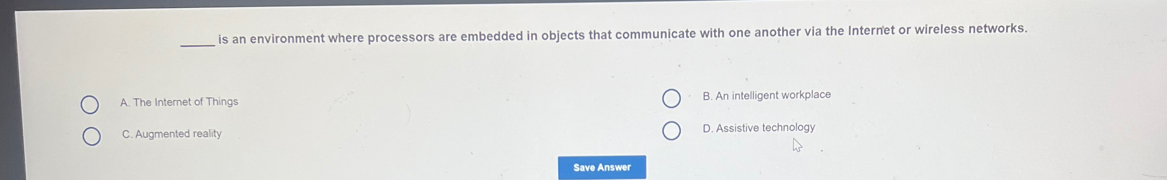  is an environment where processors are embedded in objects that communicate