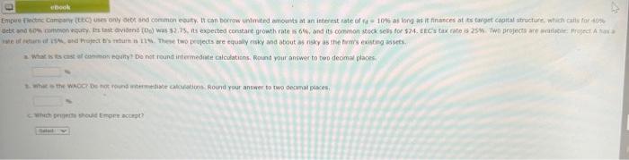 to,07 (Cast ol fordmon Lquity with and without tiotation) Empire Electric Company