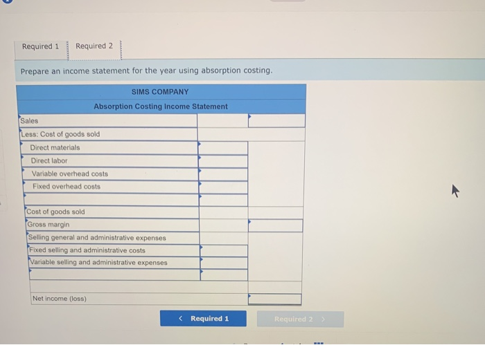 1, 2019. Its cost and sales information for this year follows 35