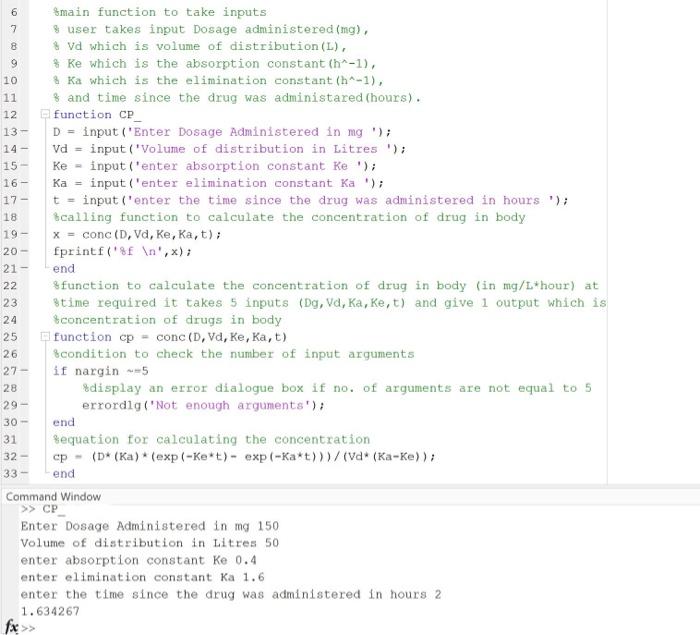 I need a FLOWCHART of this computer matlab code. 6 7. 8