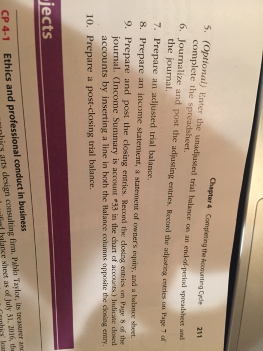  5. Chapter 4 Completing the Accounting cycle 211 complete Enter the