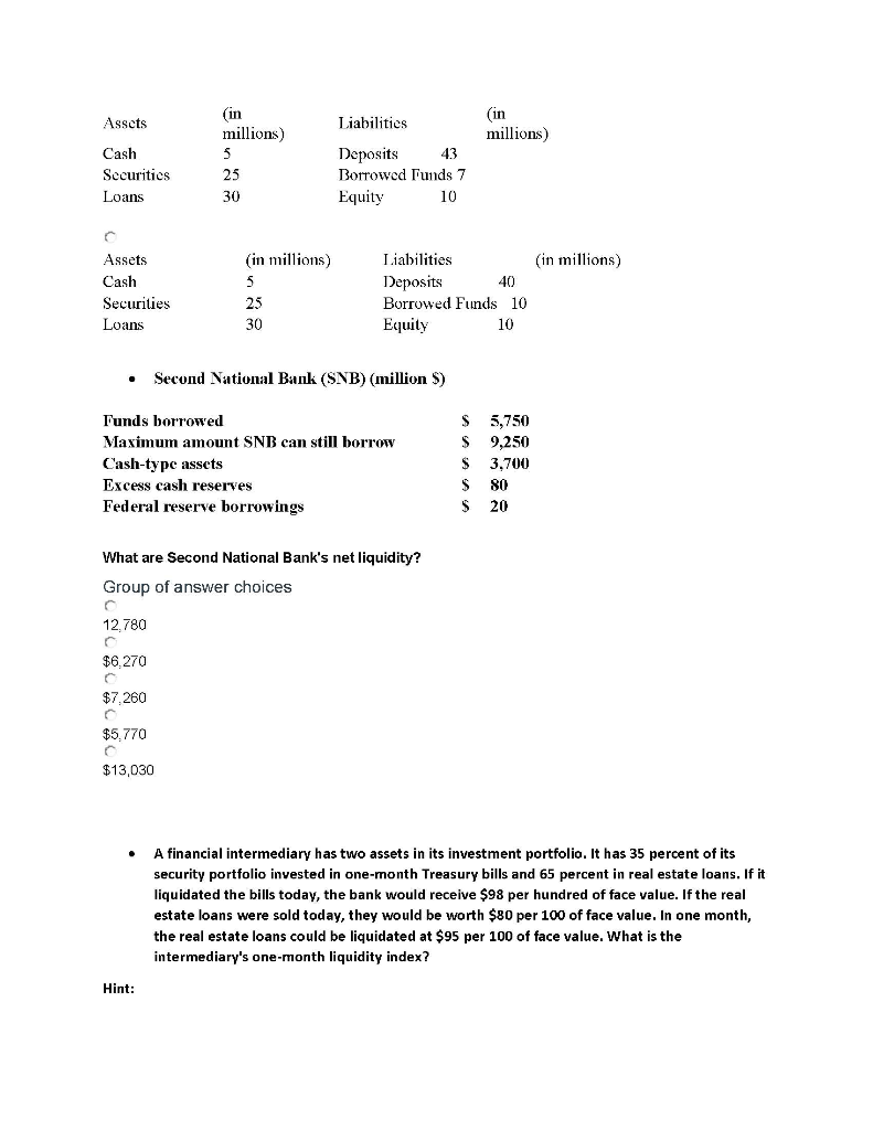 of answer choices True False . Consider the balance sheet for the