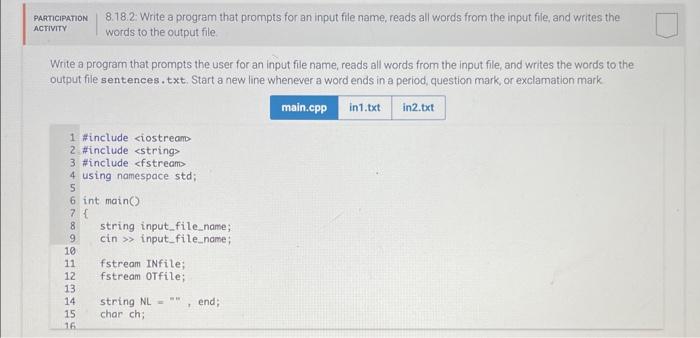  Please explain your thought process. PAancIPanoN 8.18.2. Write a program that