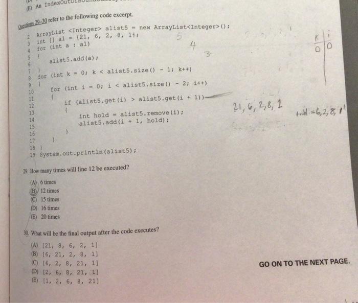 Can someone please explain this AP CSA practice test question? The review