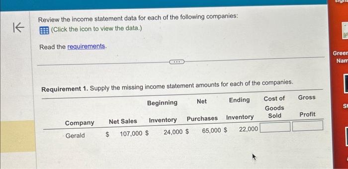\begin{tabular}{c} Ending \\ Inventory \end{tabular} & \begin{tabular}{c} Cost of \\ Goods Sold