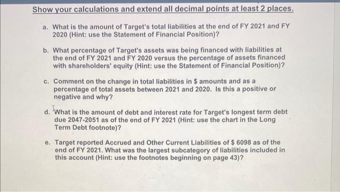 3 through 8 are based on the Form 10-K for Target Corp.