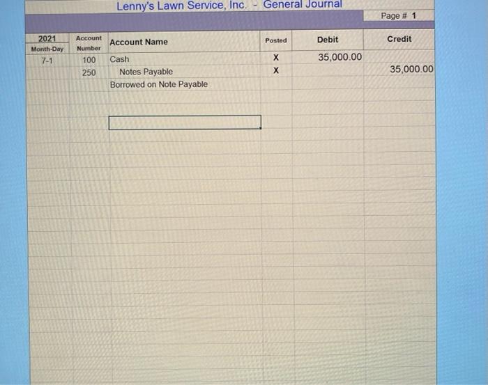 1st Bank by signing a 24 month note. (As an example of