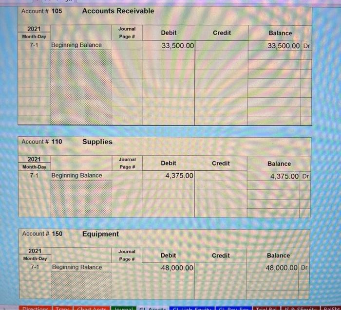 the July truck rental. July 3 Invoice a new customer $7,210.00 for