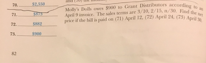 can someone answer 71-73 and show the work plz & thanks svm!