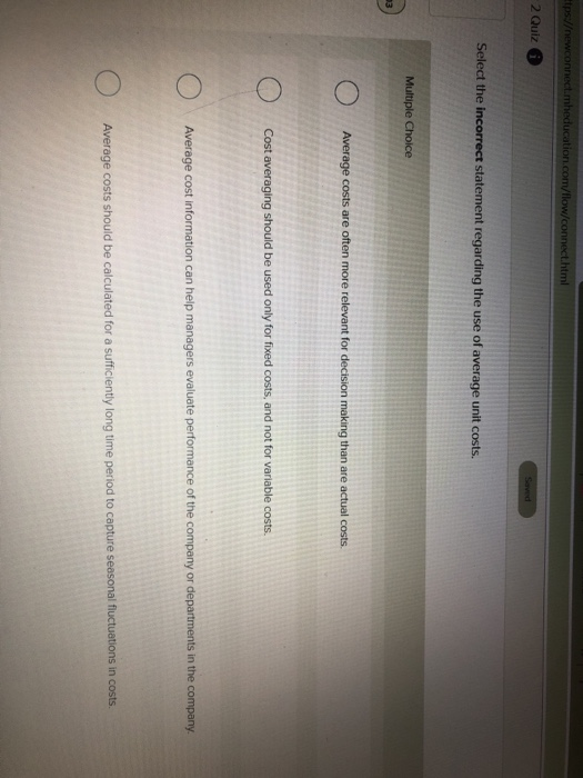  statement regarding the use of average unit costs Cost averaging should