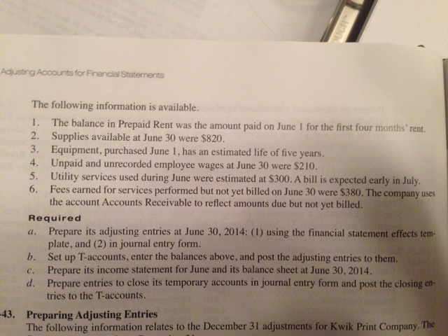 Adjusting Entries, Financial Statements, and Closing entries. Murdock Carpet Cleaners ended its