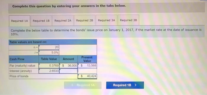 on June 30 and December 31. The bonds have a (Table 1