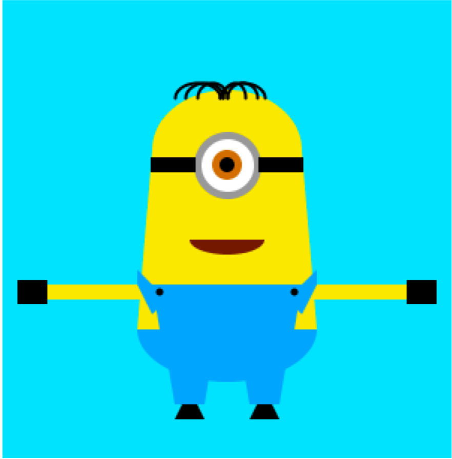 Write code to draw a minion based on the following picture(USING JAVA).