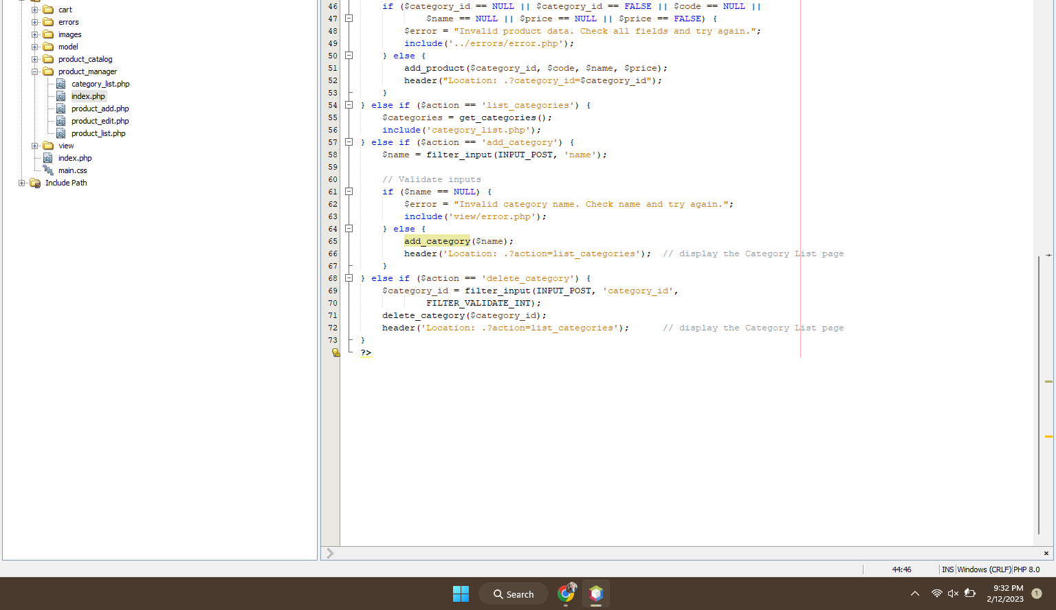to the Product List table that contains Edit buttons. These buttons should