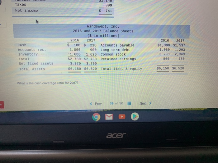 Income Statement ($ in millions) Net sales Cost of goods sold Depreciation