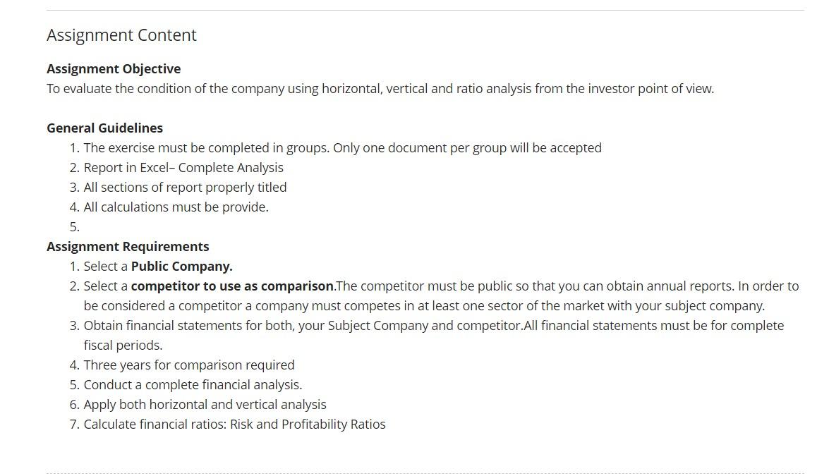 please help me out with this assignment. thank you Assignment Requirements 1.