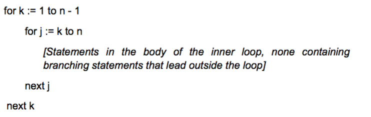 Assume n is a positive integer. For the following algorithm segment, how