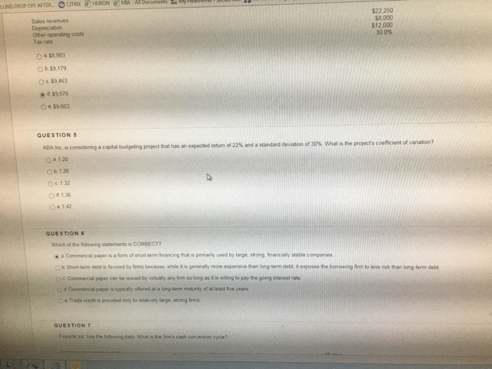  Please answer question 5 ABA Inc, is considering a capital budgeting