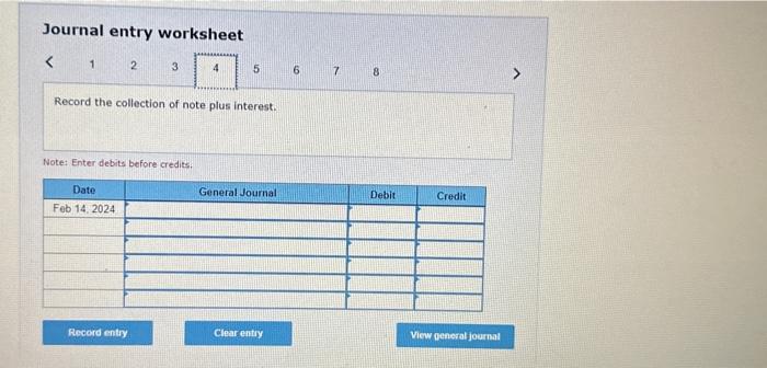 credits. Journal entry worksheet