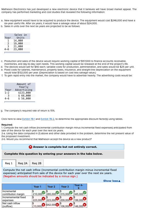  Matheson Electronics has just developed a new electronic device that it