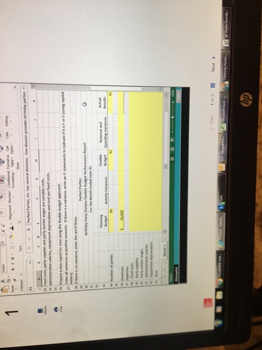 actual and panning budget results for the month of June. The Controller