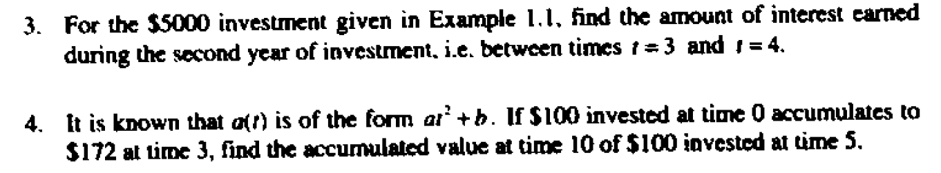  3. For the $5000 investment given in Example 1.1. 5nd the