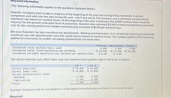 only two jobs during the year-Job P and Job Q. The company