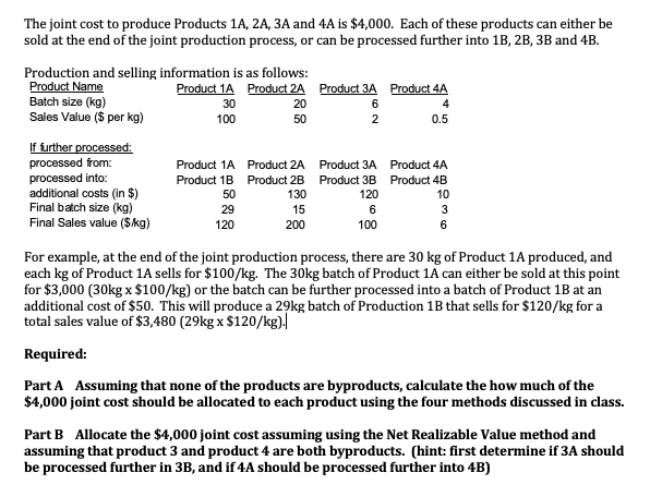 Can someone please solve this with details please! The joint cost