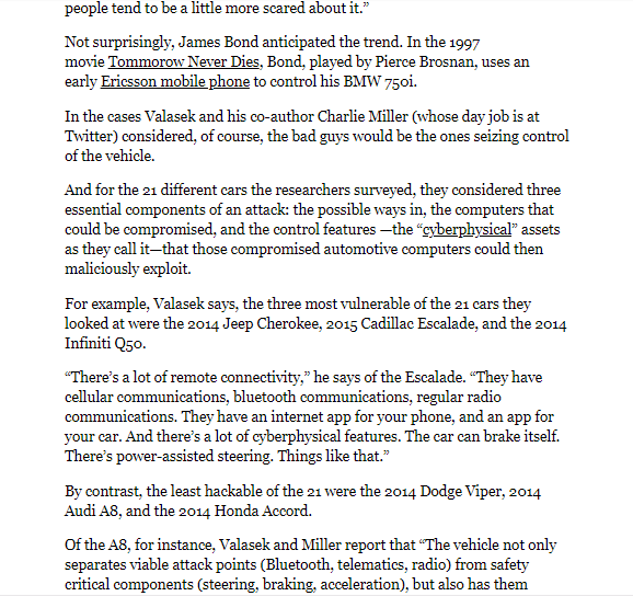 words) Cars That Think Transportation Systems 06 Aug 2014 16:00 GMT Black