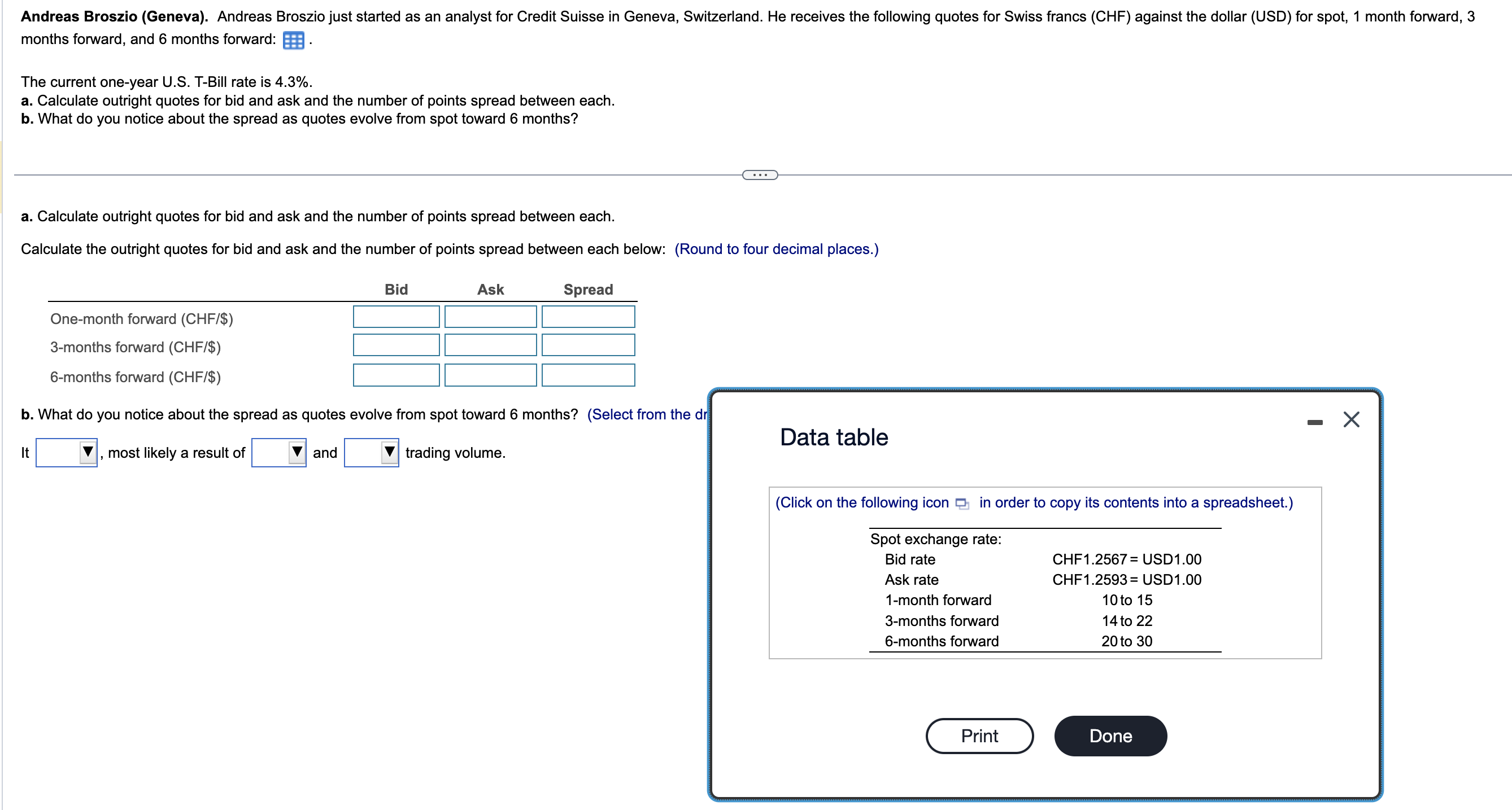  months forward, and 6 months forward: The current one-year U.S. T-Bill