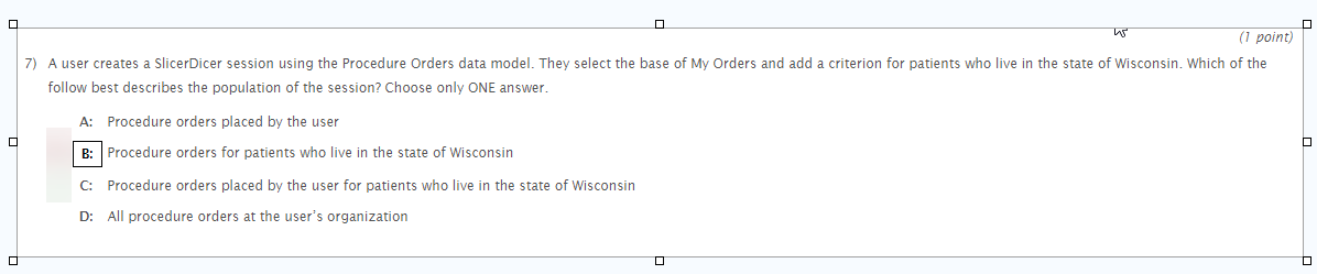  A user creates a SlicerDicer session using the Procedure Orders data
