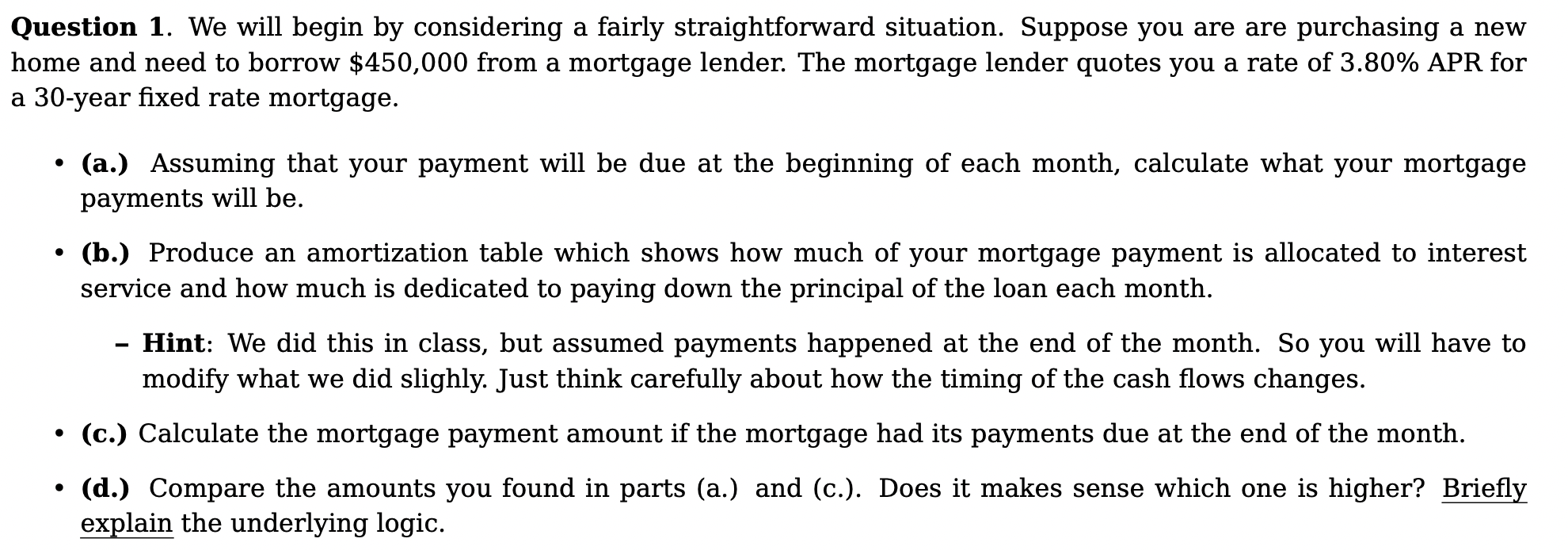 Please include an excel spreadsheet with all formulas. Thank you! Question 1.