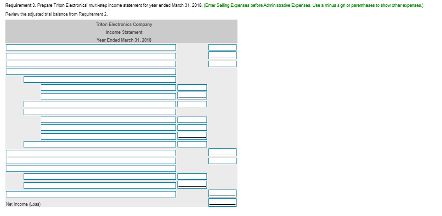 the requirements a. Interest revenue accrued, $550. Triton Electronics Company Unadjusted Trial