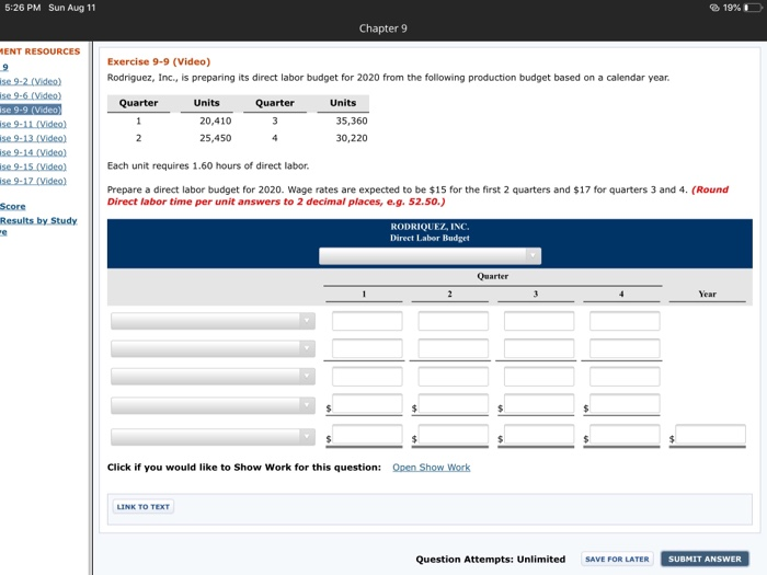  5:26 PM Sun Aug 11 19% Chapter 9 MENT RESOURCES Exercise