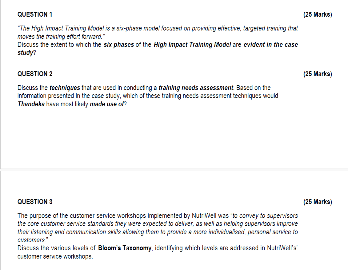 follow. NutriWell Stores' Approach to Training and Development As one of the