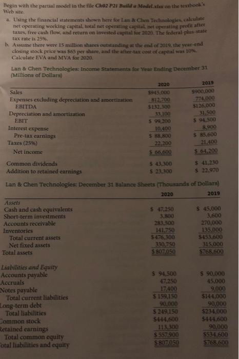  Web site 74.000 31,500 Begin with the partial model in the