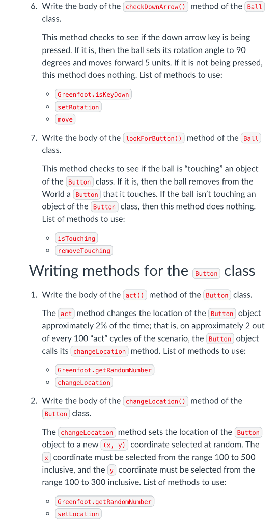 Ball and Button classes are posted below. Thanks! public class Ball extends