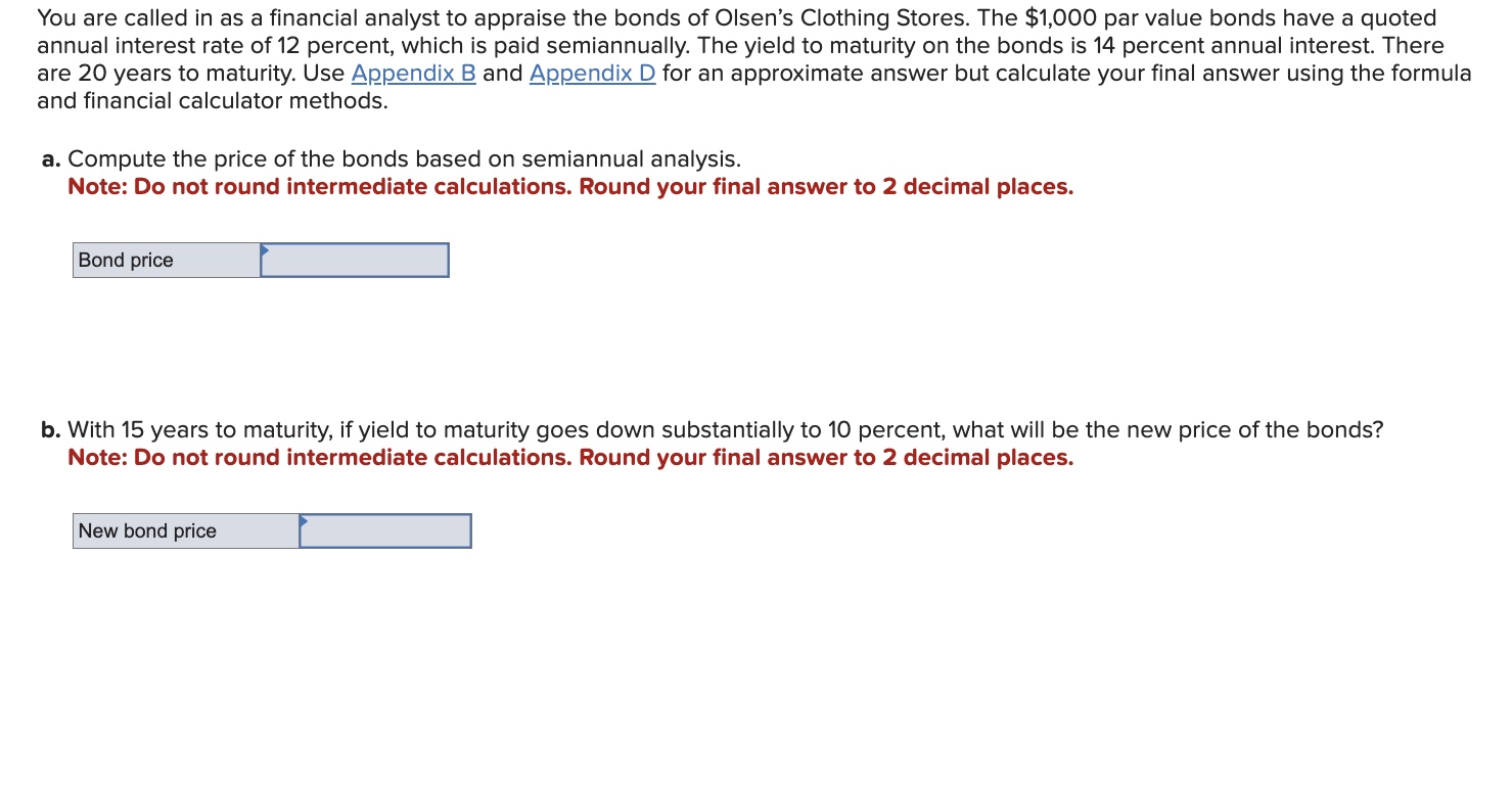  b. With 15 years to maturity, if yield to maturity goes