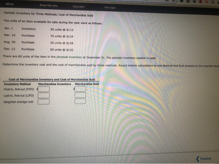  eBook Show Me How Calculator Periodic Inventory by Three Methods; Cost