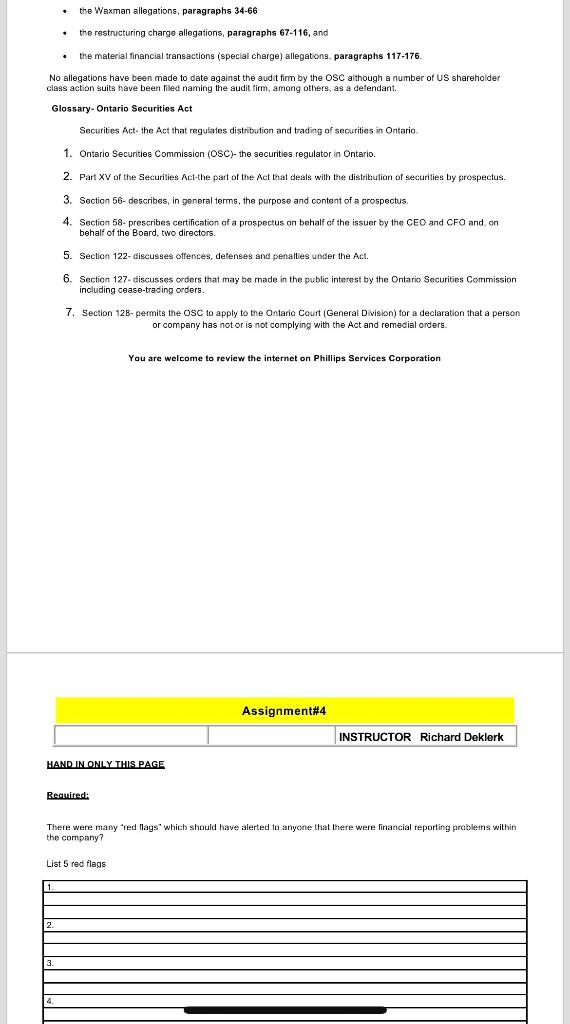 Philip Services Corporation (Philip) is a Canadian company with its head office