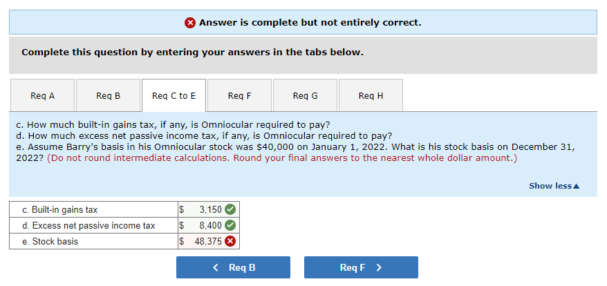 remainder of the problem, assume Omniocular made a valid S election effective