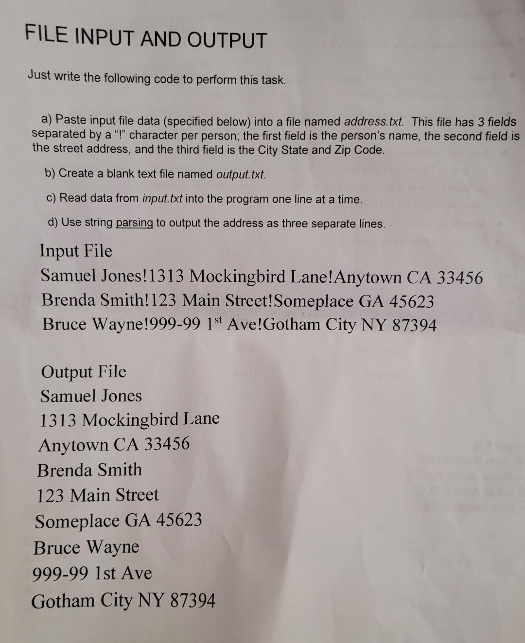 C++ Just write the following code to perform this task. a) Paste