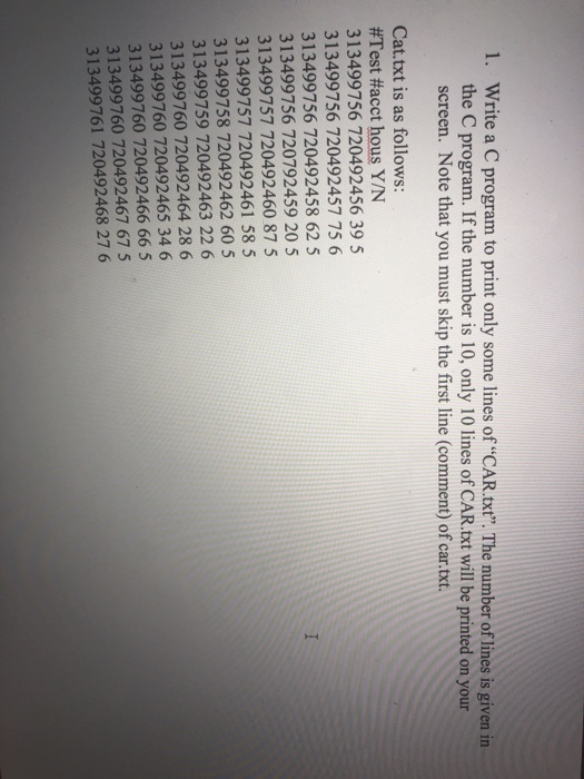  1. Write a C program to print only some lines of