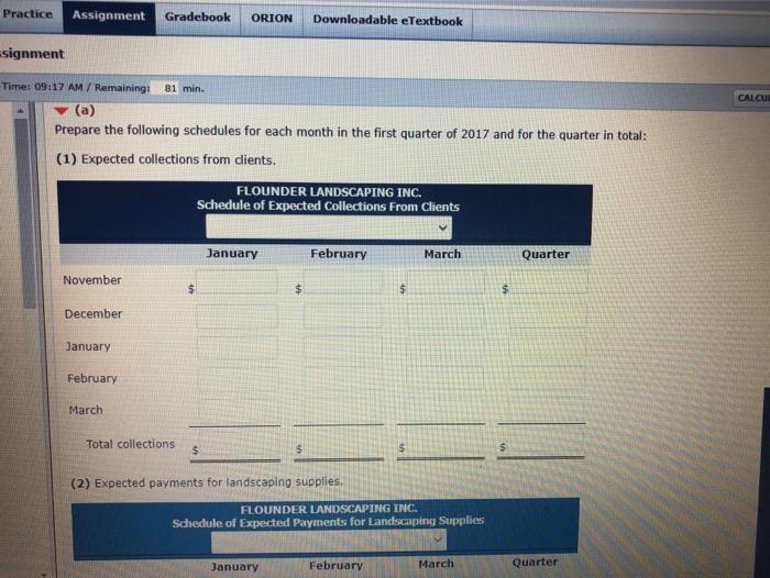 budget for the first quarter of 2017. The next step in the