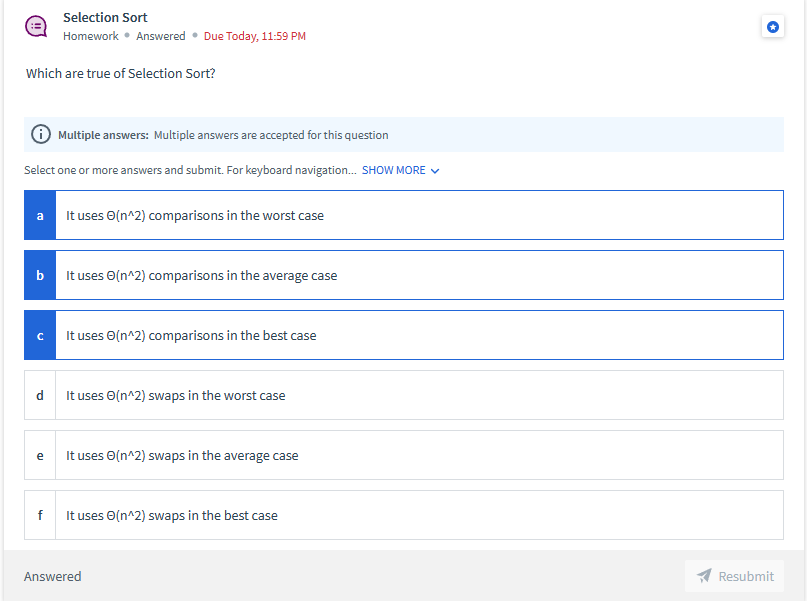 sorts the first 2/3 of the elements, then the last 2/3 of