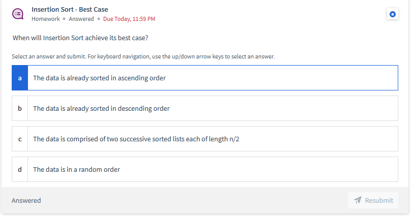 use the up/down arrow keys to select an answer. a (nlgn) where