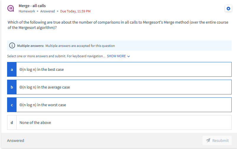 base 3/2 " c (nlgn) where lg is "log base 2/3 d