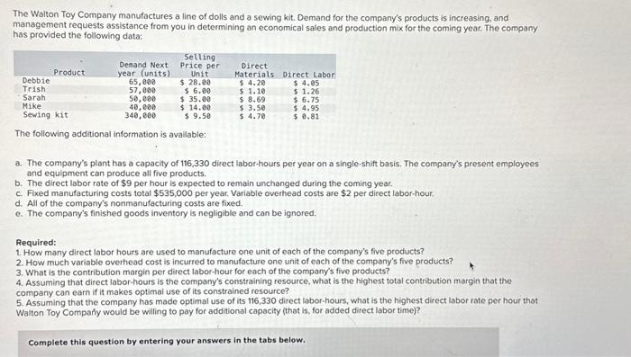 I need help with required 3 4 and 5 The Wolton Toy