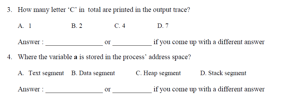 (buf, "A %d ", a); write (1, buf, strlen (buf)) fork) att