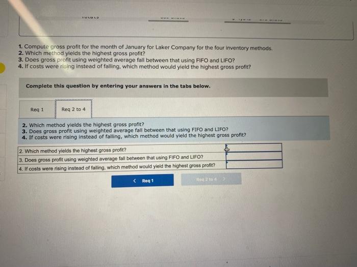 displayed below) Loker Company reported the following January purchases and sales data